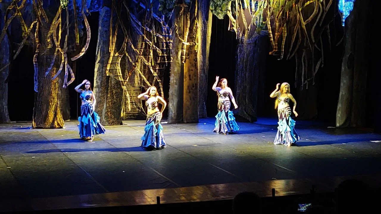 Apresentação de dança árabe no palco